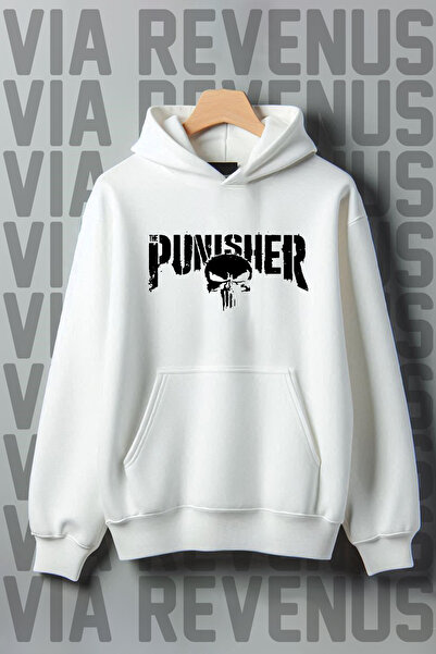 Vordevia Світшот з принтом Punisher - широкий крій з капюшоном і кишенями