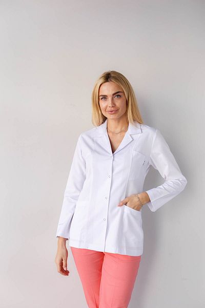 VAYVAYLI Cămașă Guler Jachetă Lungime Albă Femei Doctor Teacher Lab Coat