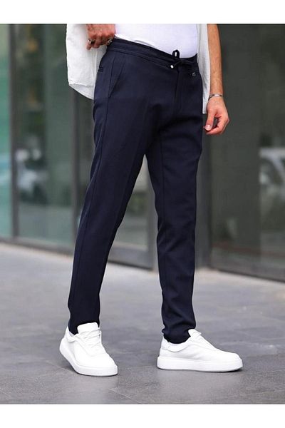 DENİZLİFE Soft Textured Jogger - Straight Leg Trousers with Elastic Waist