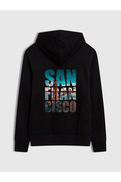 swOzz Hanorac de înaltă calitate cu imprimeu San Francisco