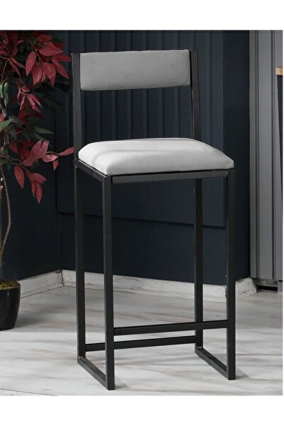 Cosargroup Bar Sandalyesi Bar Taburesi Siyah Metal Mutfak Sandalyesi Otel Caf...