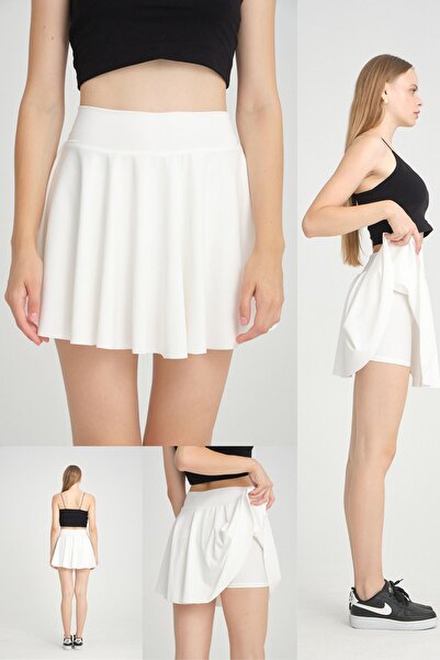 mrmpro High Waist Flounce White Shorts Sports Skirt - Sea Shorts Skirt With