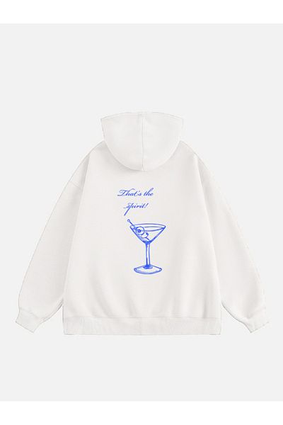 Mad&Calf Дамски поларен суичър с качулка и щампа That's the Spirit