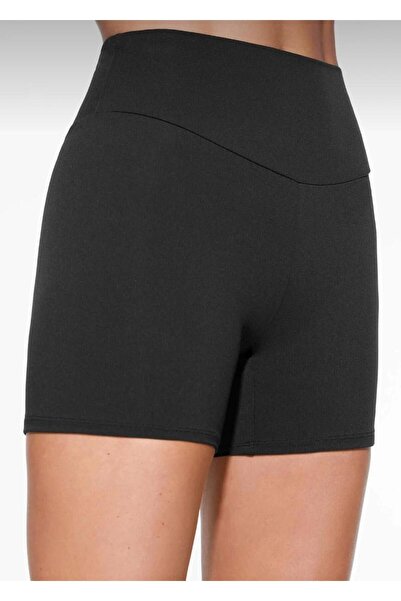 EGELİMODA بنطال رياضي صيفي قصير من قماش الغطس باللون الأسود