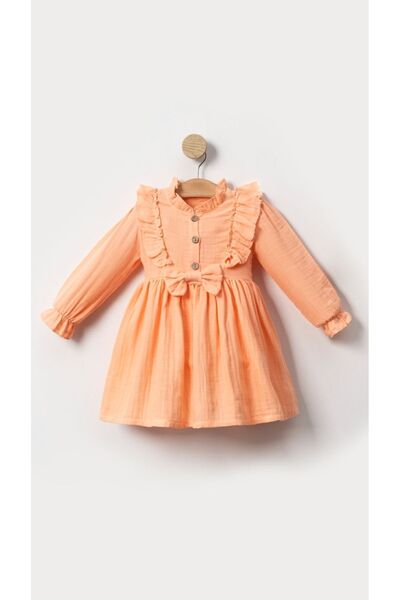 aden kids Lazac színű tavaszi álom ruha - 100% pamut muszlin,