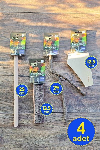 Vixpet Venty 4-piece Parrot Perch Set - Stand Perch - Branch Perch | Budgie - Forpus - Sevda - Paradise | M213