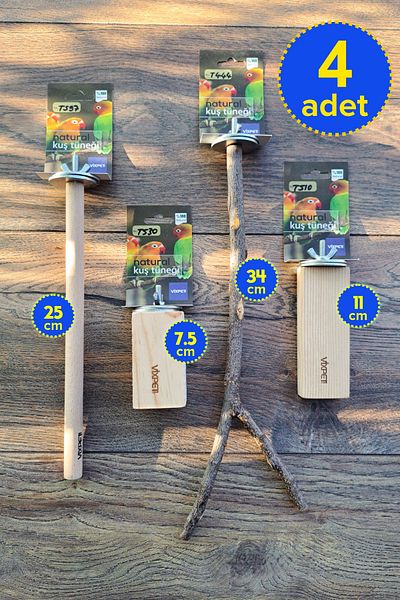 Vixpet Venty 4-piece Parrot Perch Set - Pedicure, Sultan, Budgie and Forpus Sevda Paradise M216