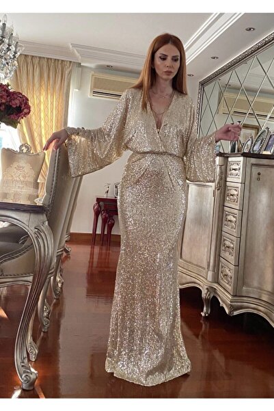 Sultan Ekşioğlu Gold Payet Elbise