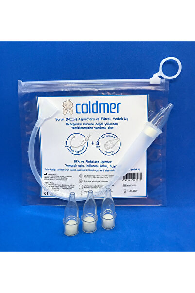 COLDMER Burun (Nazal) Aspiratörü ve 3 Adet Filtreli Yedek Uç
