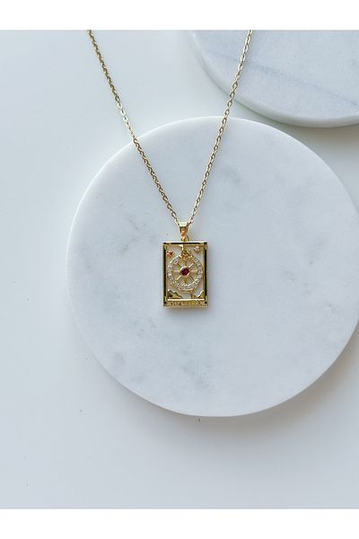 CHARMLUCKY Steel Tarot Card Pendant