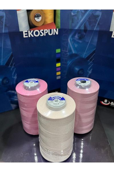 AYHANMAK Set of 3 Sewing Thread 120 No 5000m Polyester Ekospun, High Strength, Ultra Quality