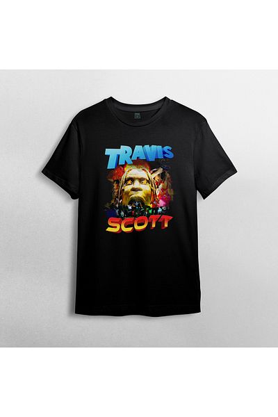 Pixxa Μοντέλο T-Shirt Travis Scott Crew Neck 100% βαμβακερό - 1