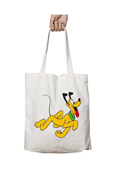 ART HEDİYE Disney Pluto Free Download Geantă de pânză pentru umăr, lavabilă, pe două fețe