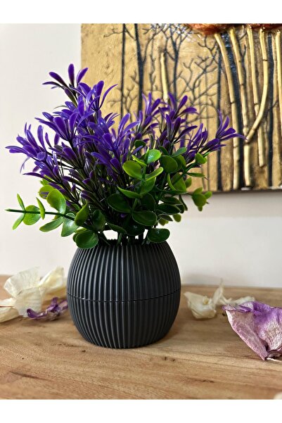 La bella bazar نبات زهرة صناعية في وعاء صغير الحجم، ديكور طاولة زهرة صناعية واقعية