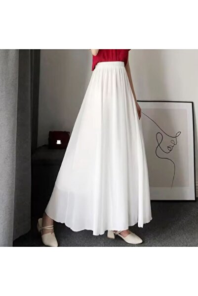 MERİT FASHION Uzun Şifon Etek