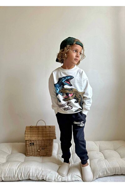 YİGİT BUTİK بدلة للأولاد بطبعة ديناصور