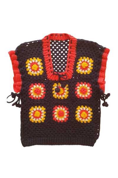 NEXT LİFE STORE EL ÖRGÜSÜ KIZ ÇOCUK BOHEM TARZI YANLARI FIRFIR DETAYLI SÜVETER