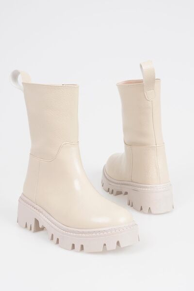 CZ London Dámské bezšněrové boty plochého dlouhého modelu s vroubkovanou podrážkou