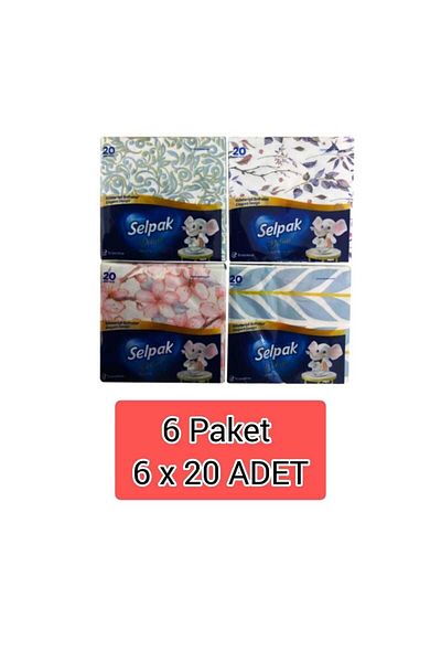 Selpak Extra Napkin - 6 Packs of Different Patterns, 20 Packs Each Pack (Patterns Will Be Sent with Stock)
