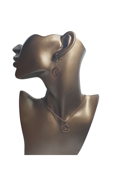 Ororabutik 25mm Scorpio Figured Necklace and Earring Set