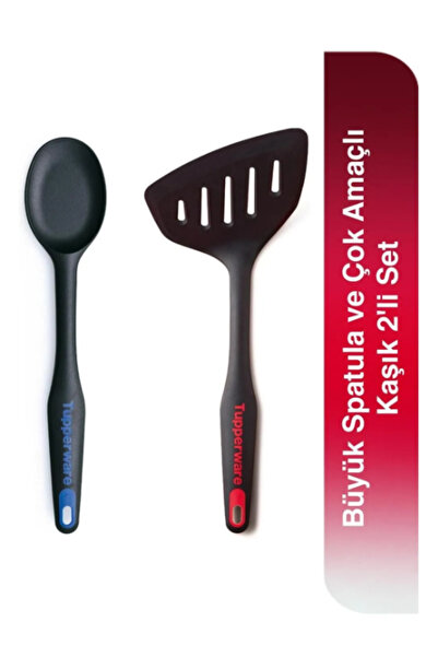 Süper Dükkan Tupperware Büyük Spatula Ve Çok Amaçlı Kaşık 2'li Set
