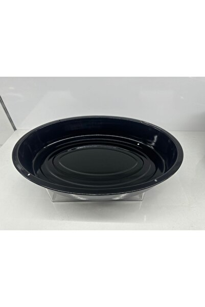 LeesHome Oval Enamel Baking Tray Oval Black 28 cm