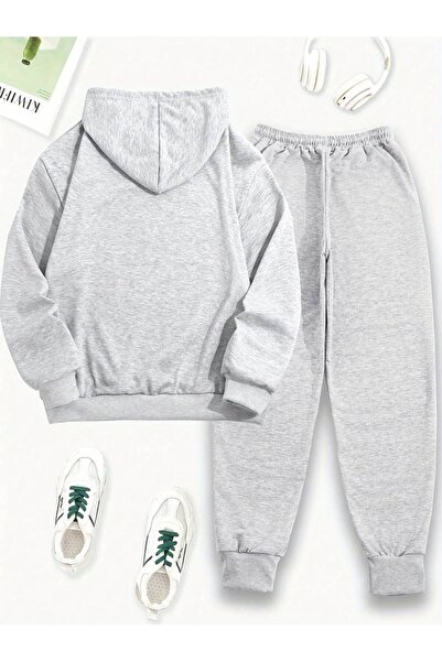 Elvino Women's Oversize Winter Sweatshirt and Jogger Tracksuit Set - Comfortable Thick and Raised