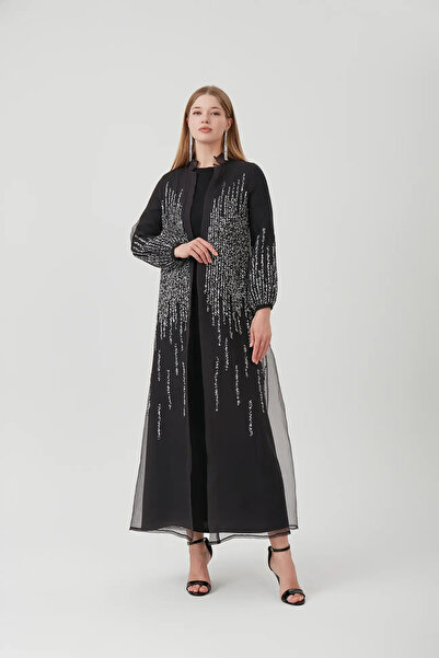 stil hatun butik taşlı abaya, tesettür abiye. Siyah taşlı abaya abiye, tesett...