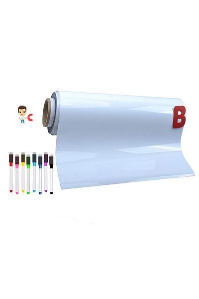 Hdg Λευκό μαγνητικό χαρτί γραφής 35x61 cm - Διαγράψιμο, μαγνητικό αυτοκόλλητο 4 στυλό Πίνακας μηνυμάτων τοίχου