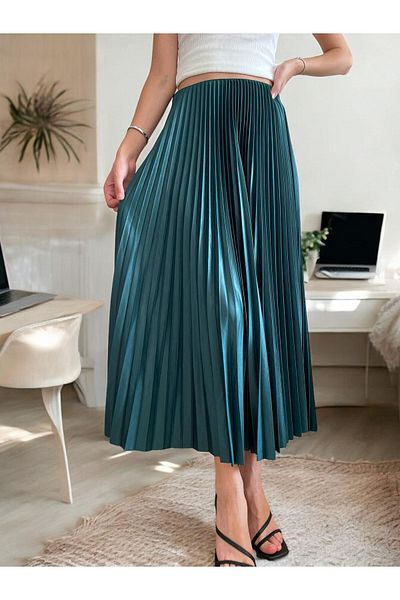 Moda İkra تنورة نسائية بطيات - خصر مطاطي