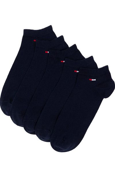 U.S. Polo Assn. جوارب باللون الأزرق الداكن بقصة عادية مكونة من 5 قطع - تصميم أنيق ومريح للرجال/النساء