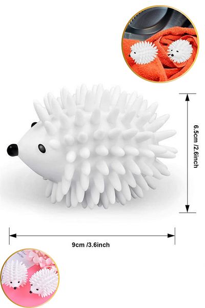 Hane Dostu 2-Piece Hedgehog Design Clothes Dryer Ball - Lint Collector and Anti-Wrinkle