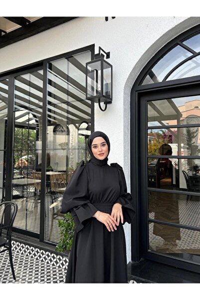 KADEL Siyah Dila Tesettür Abiye,elbise,mezuniyet,balo,gece Elbisesi
