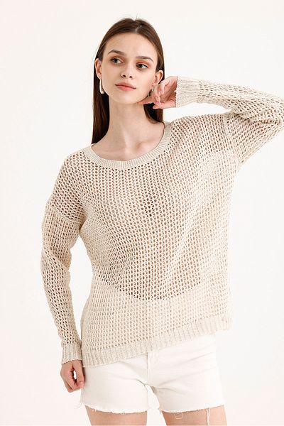 Cloudy Kids Openwork Women's Knitwear Sweater