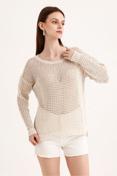 Cloudy Kids Openwork Women's Knitwear Sweater