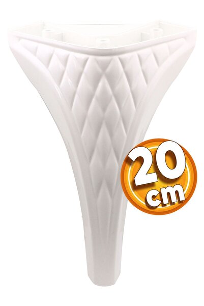 Badem10 Petek Lüks Mobilya Kanepe Tv Ünitesi Koltuk Puf Ayağı 20 Cm Beyaz Kon...