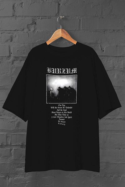 Pisa Art Unisex Oversize Μαύρο T-Shirt - Burzum Printed