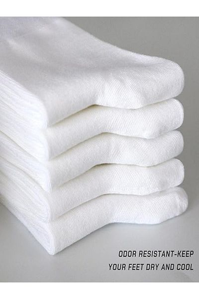 Mudizone Λευκά Unisex Bamboo Seamless Premium Washable Booties 1 ζευγάρι κάλτσες