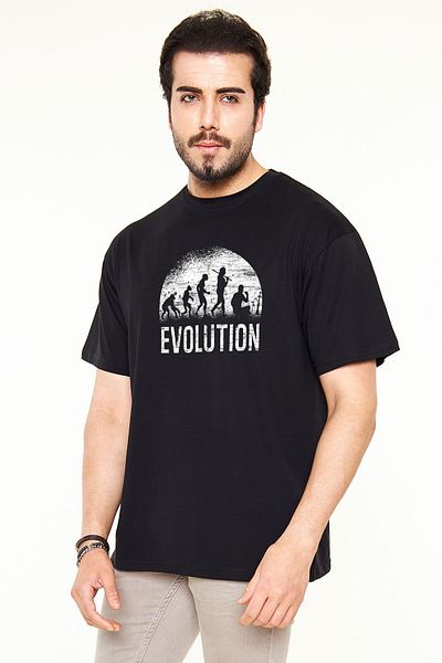 Pisa Art Unisex Μαύρο μπλουζάκι Oversize - Εξέλιξη του Shisha Printed