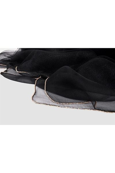 ARMANDA Evening Dress Shawl with Stone Edge Black
