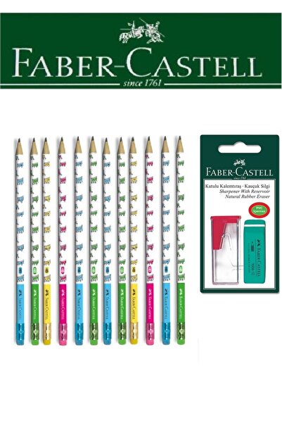 Faber Castell قلم رصاص من فابر كاستل مكون من 12 قطعة ومبراة قلم رصاص + مجموعة...