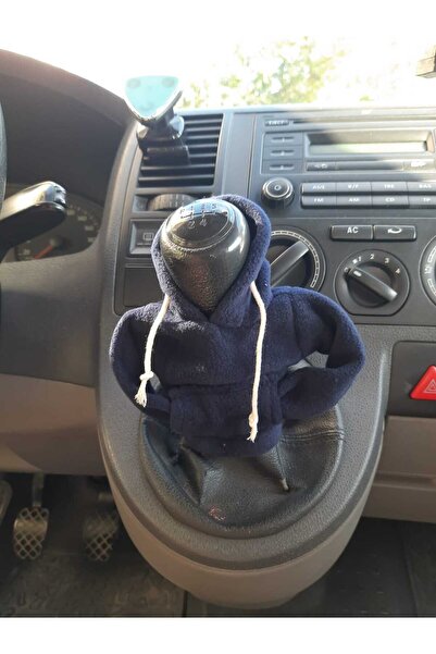 MİRMERRY Navy Blue Gear Shift Knob Ornament Hoodie Hooded Car Gear Shift Flee...