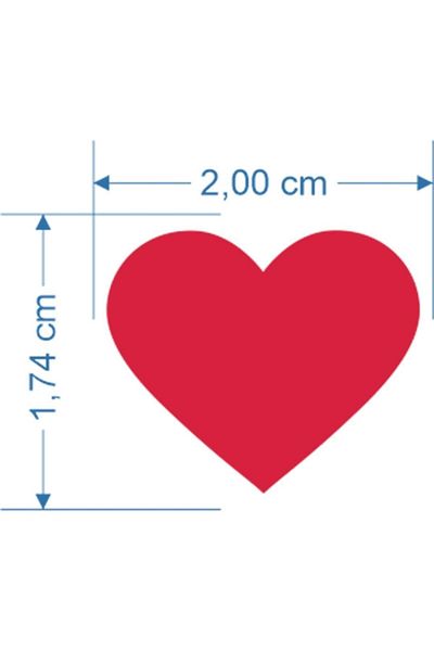 AKSE DESIGN PRINT Heart Sticker 100 Pieces 2 cm Gift Wrapping Sticker