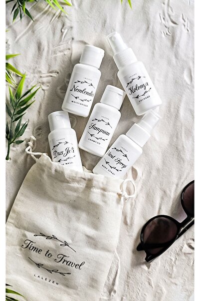 LALEZEN Kese Hediyeli Plastik Mini Seyahat Set Şişeleri 50 Ml