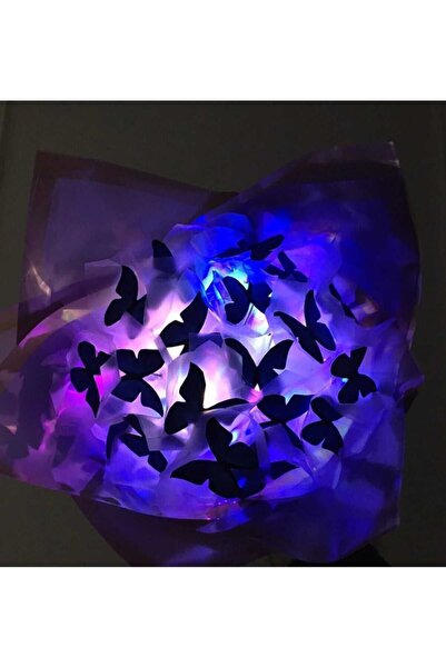 Redblue ledli mavi kelebek buketi