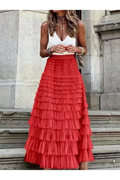 INDRESS Tulle Women's Skirt - Layered Elastic Waist