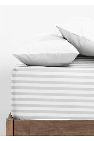 PIRILTI COLLECTION Cotton Satin Double Striped Sheet Set - Elastic