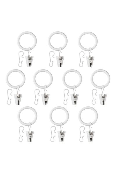 IKEA Syrlıg Curtain Ring Set, White, 25 Mm, 10 Pieces