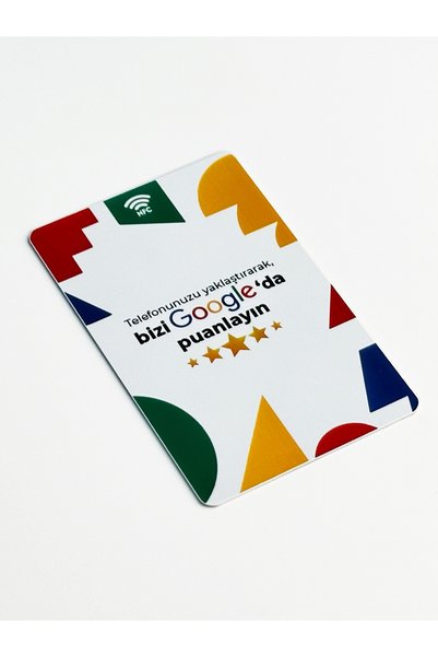 RFIDmarket İşletmeler İçin Müşteri Yorum ve Puan Kartı | NFC Özellikli Kart - Geometrik Desenli