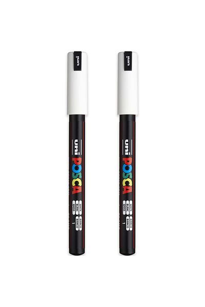 UNİ-BALL Posca Uni Ultra Fine 0.7 Mm White Paint Marker - 2 Pieces